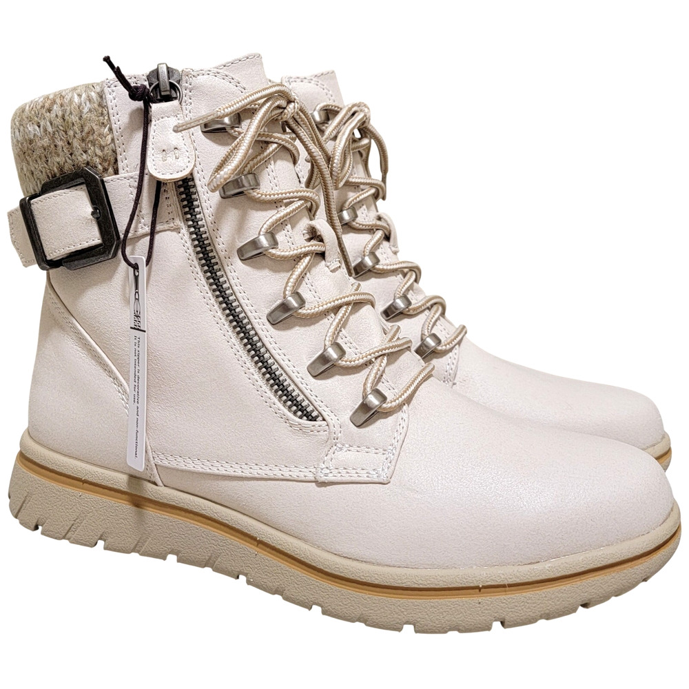 Cliffs White Mountain Women Hearten Hiker Combat Bootie Size US 6M Winter White